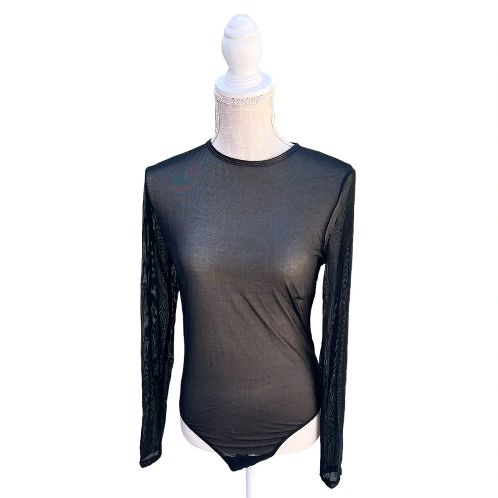 Auden sexy black sheer lingerie bodysuit. NWT! Size: Large